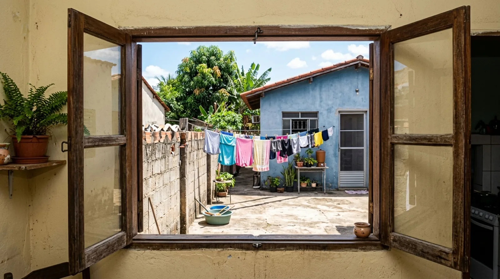 Como contestar janela com vista para o quintal vizinho
