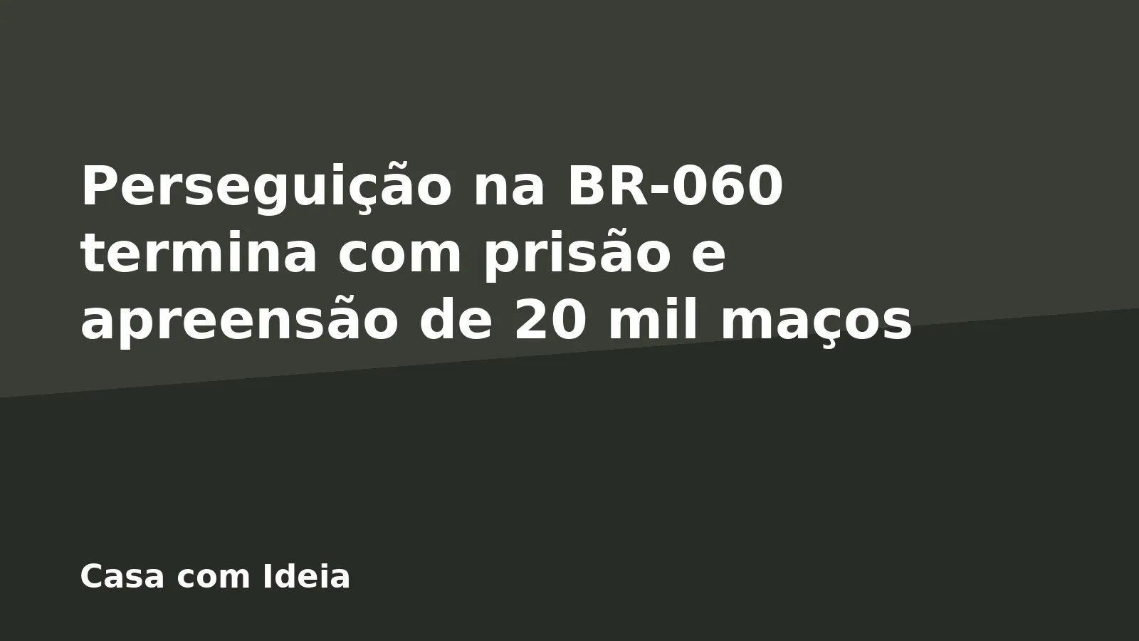 Perseguição na BR-060 termina com prisão e apreensão de 20 mil maços