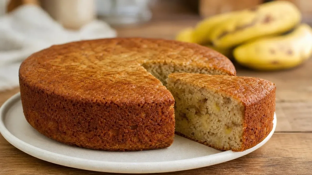 Bolo de banana macio: receita sem açúcar adicionado e sem lactose