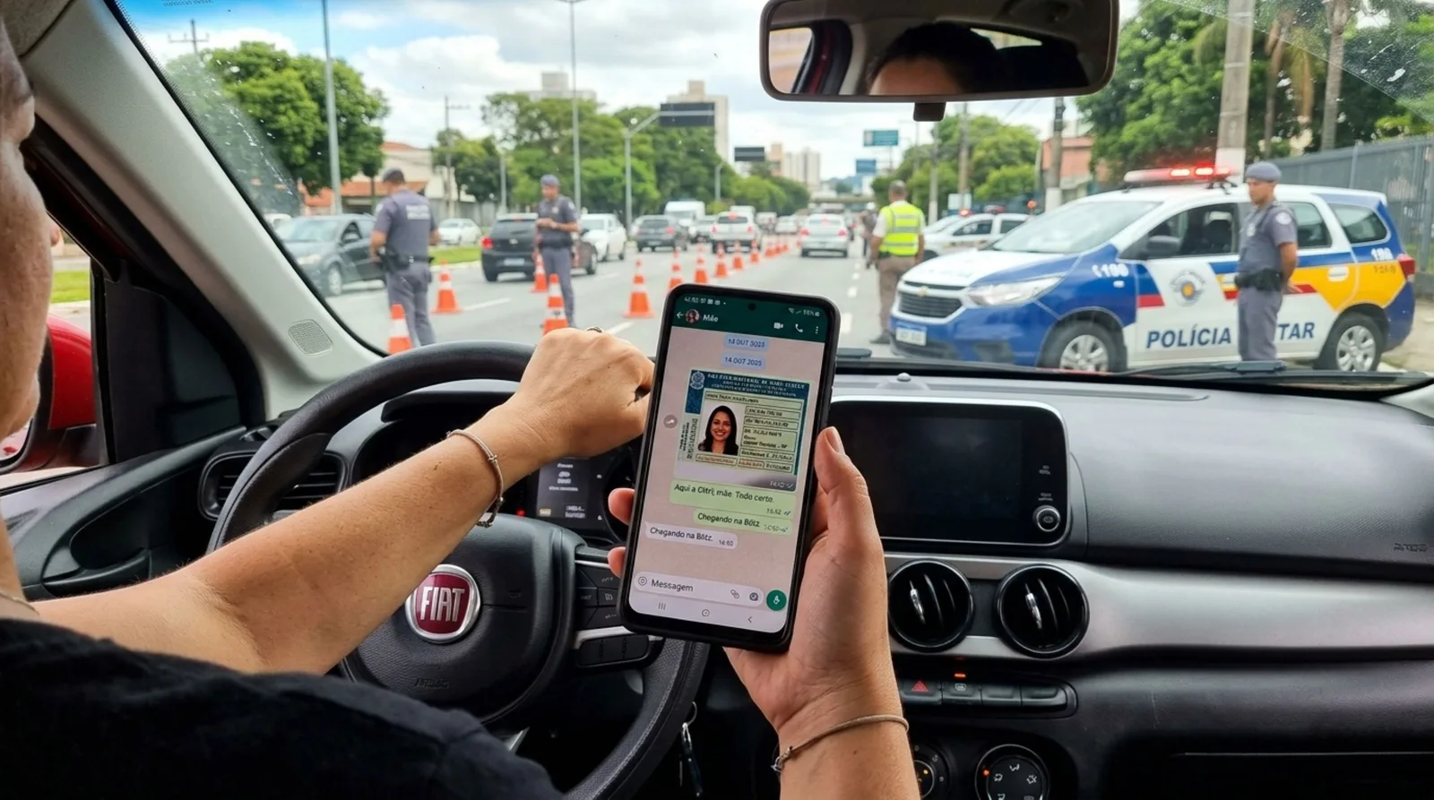 Foto da CNH no WhatsApp não substitui documento digital em blitz