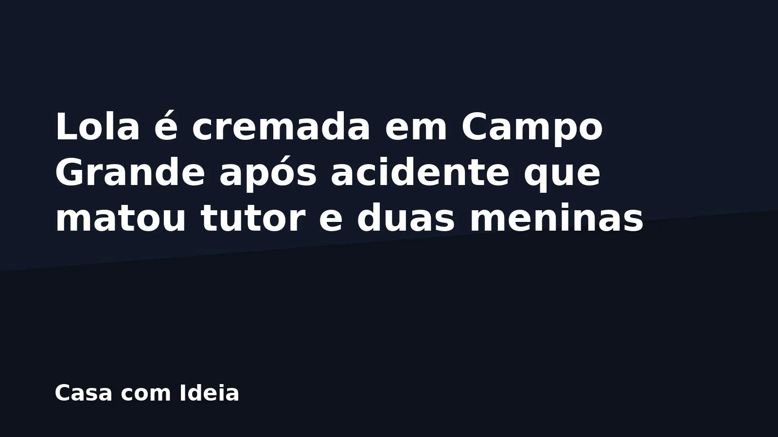 Lola é cremada em Campo Grande após acidente que matou tutor e duas meninas