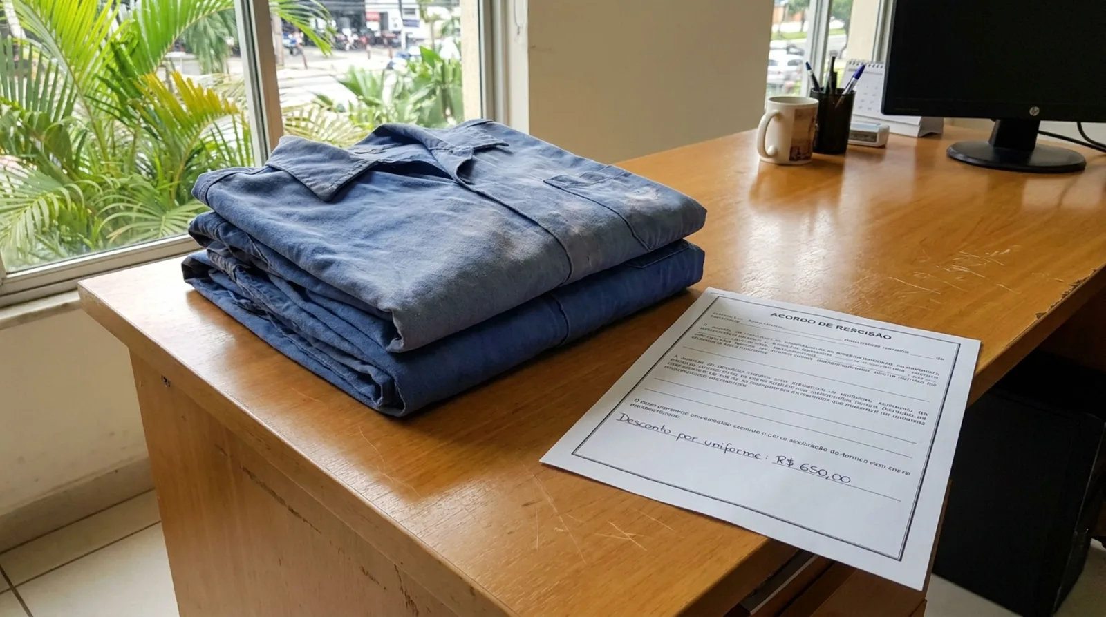Desconto de R$ 650 por uniforme desbotado exige prova do dano