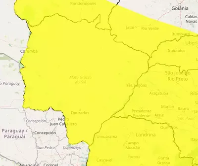 Mato Grosso do Sul terá alertas de tempestade até sexta-feira