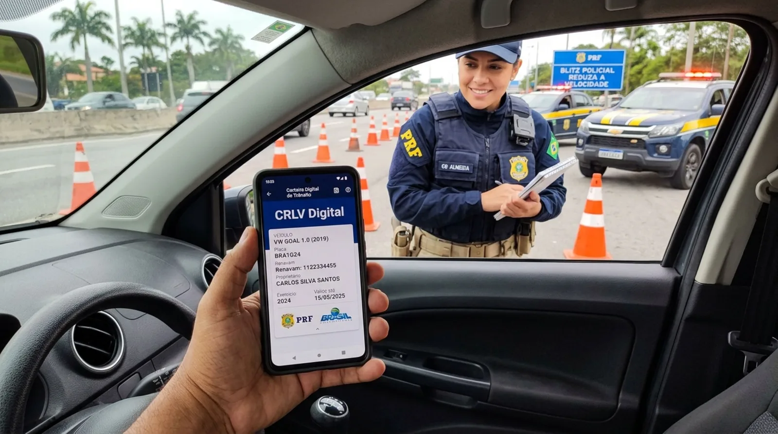CRLV digital no celular é válido em blitz quando pode ser autenticado