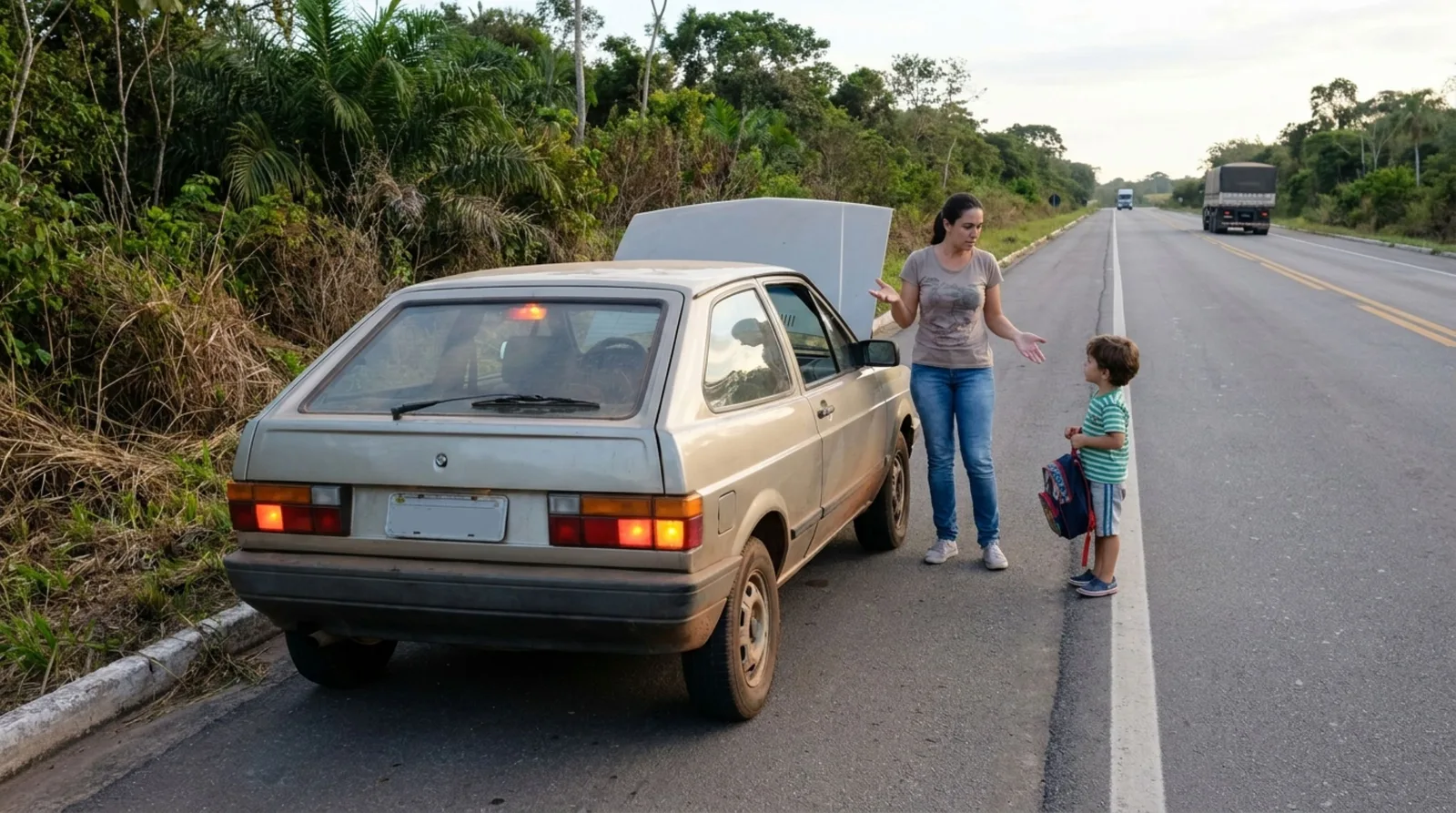 Parar no acostamento para criança ir ao banheiro pode gerar multa