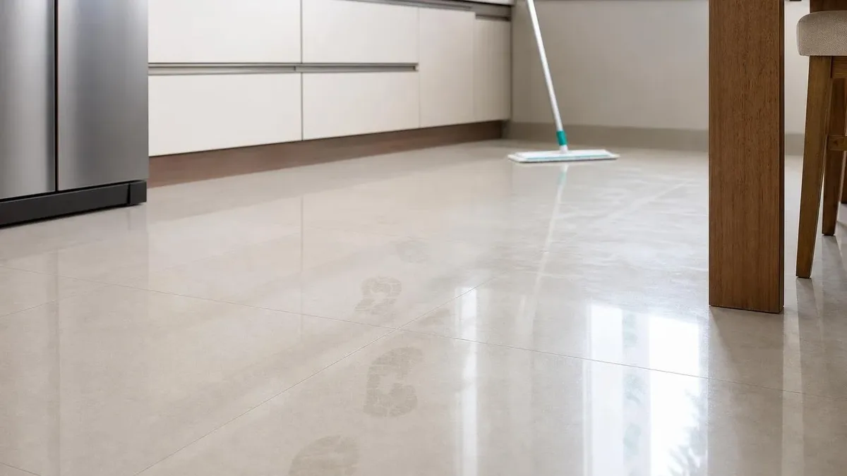 Como evitar que o piso da cozinha fique pegajoso após a limpeza