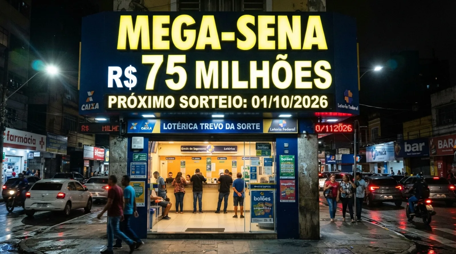 Mega-Sena: concurso 3065 terá aposta até as 20h e prêmio de R$ 75 milhões