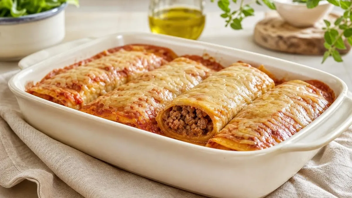 Panqueca de carne moída macia: massa fina e recheio úmido