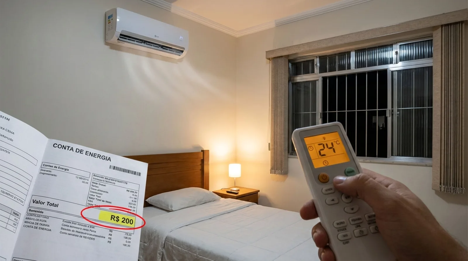 Uso noturno do ar-condicionado pode acrescentar até R$ 288 à conta