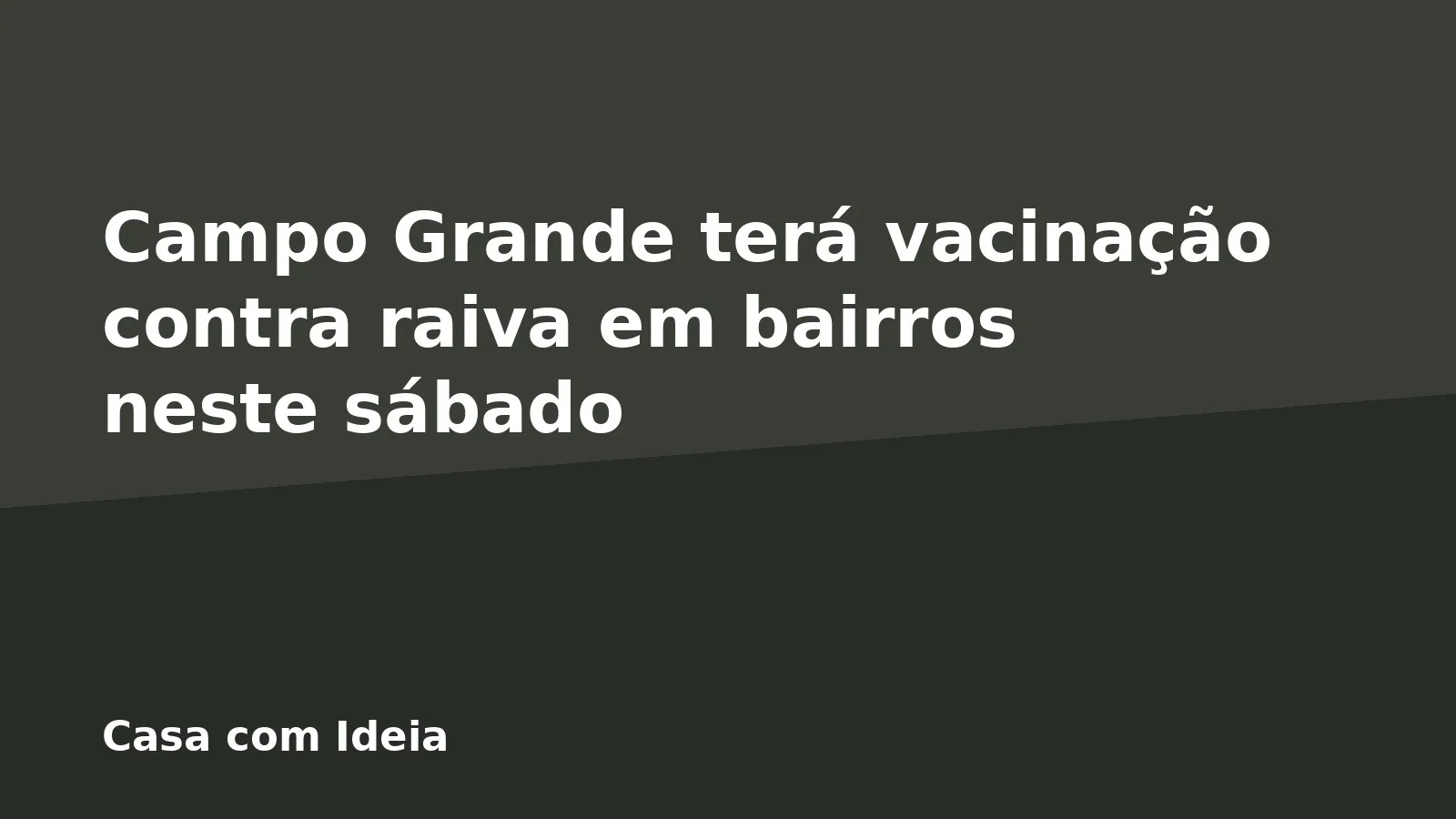 Campo Grande terá vacinação contra raiva em bairros neste sábado