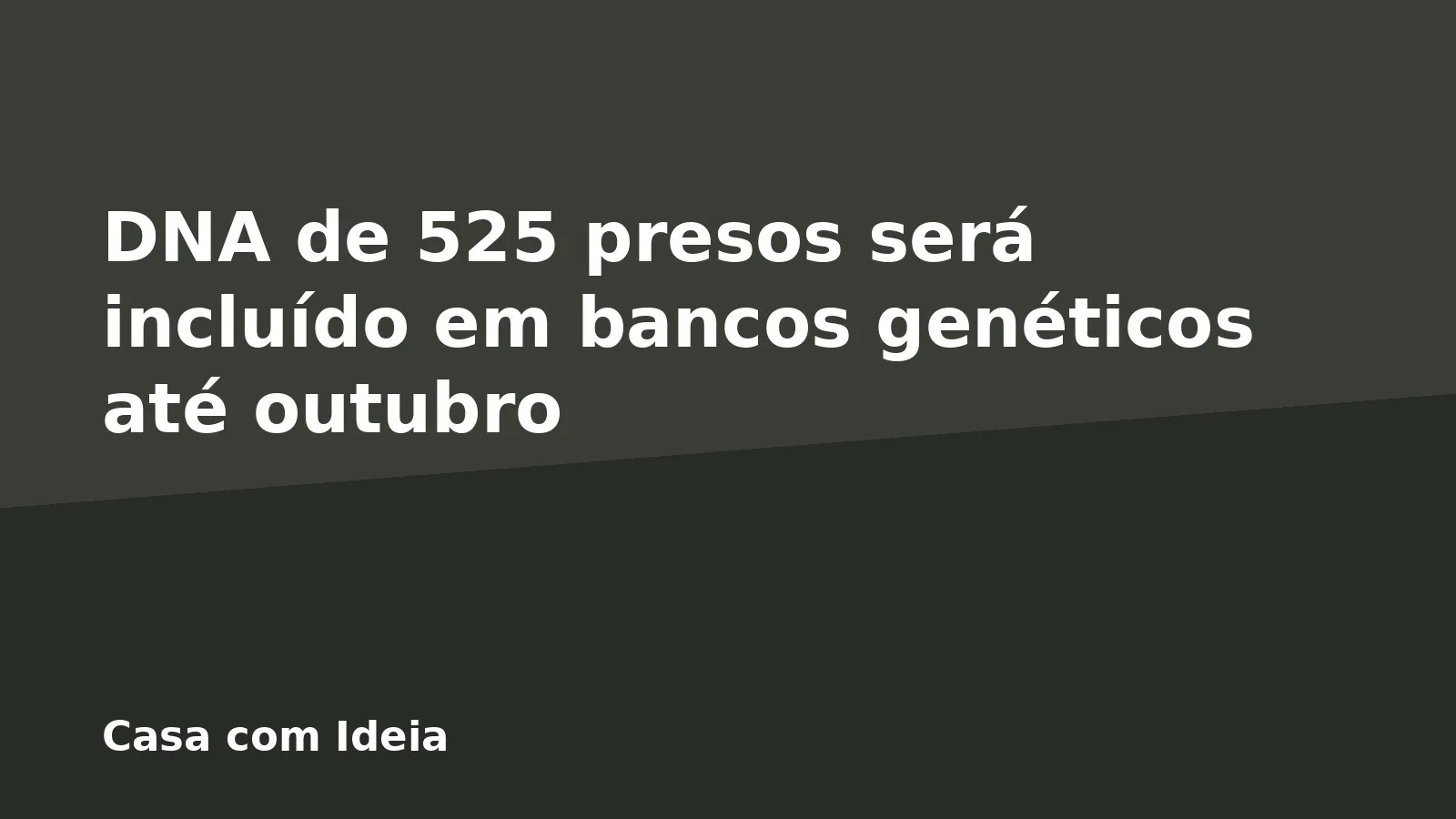 DNA de 525 presos será incluído em bancos genéticos até outubro