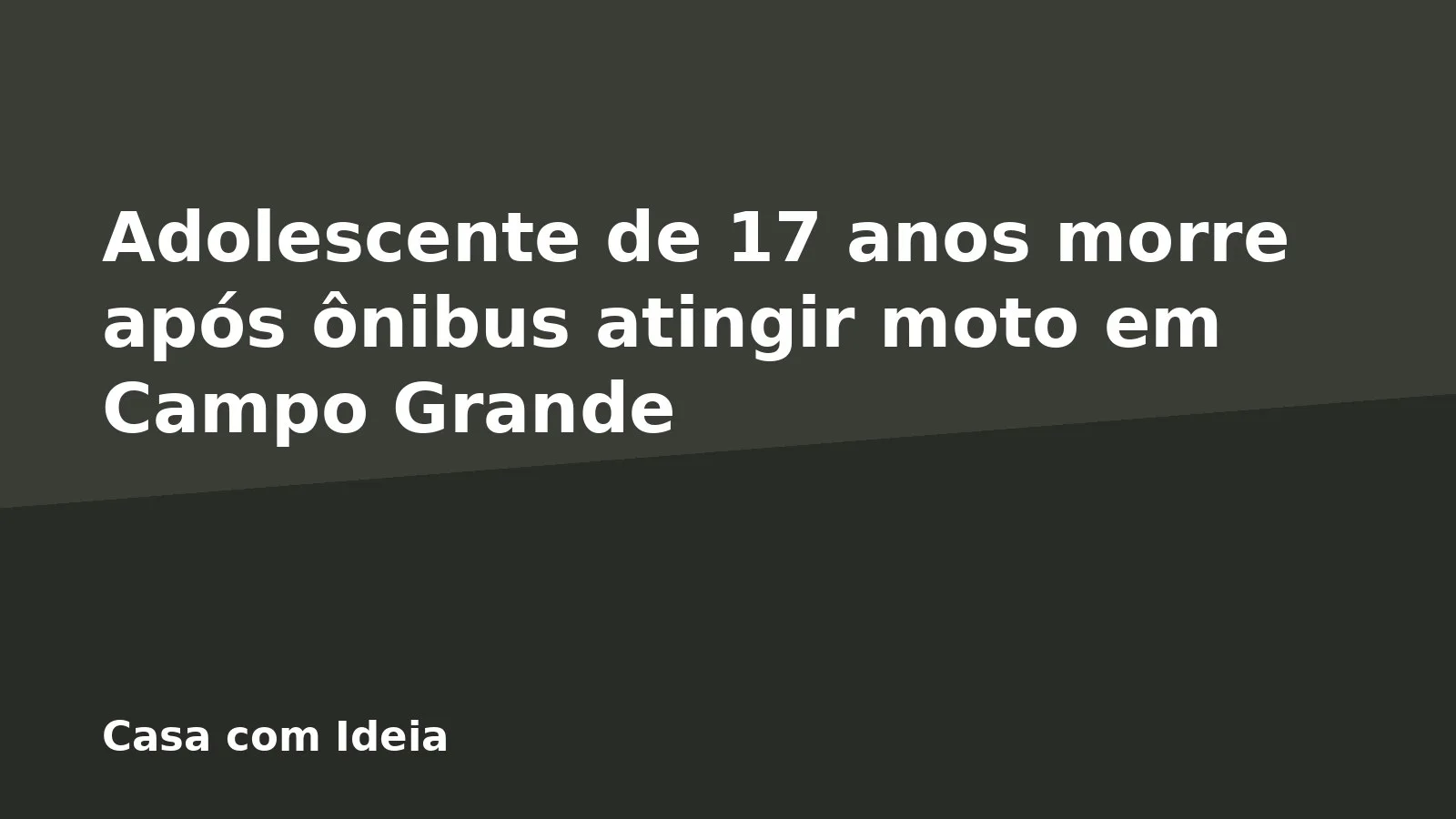 Adolescente de 17 anos morre após ônibus atingir moto em Campo Grande