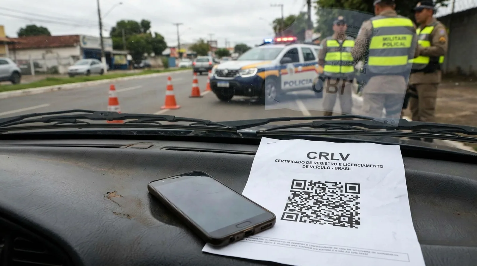 CRLV impresso pode ser usado em blitz mesmo com celular sem bateria