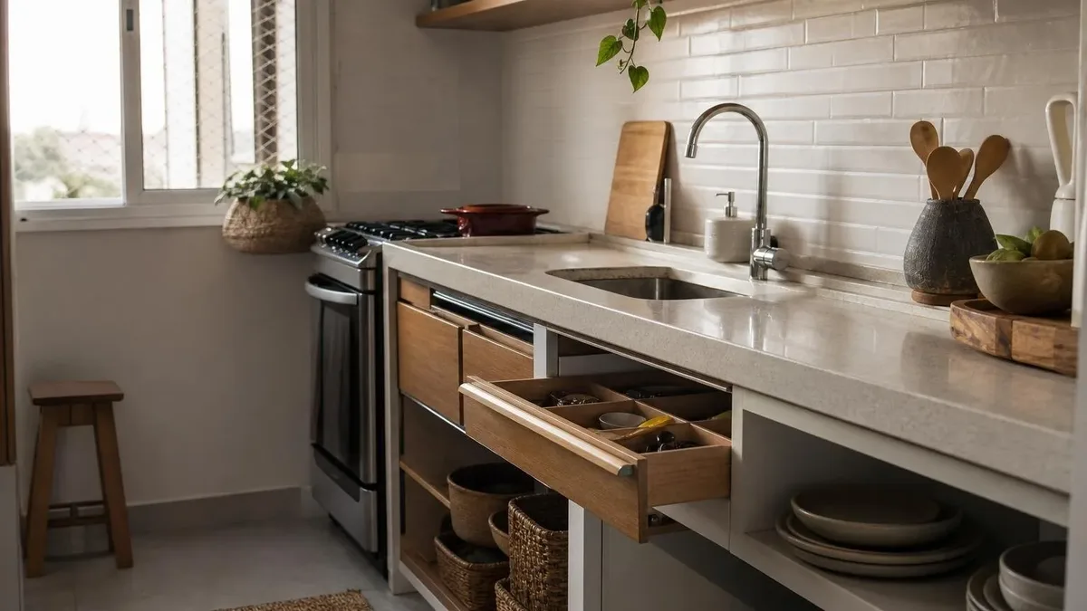 Como organizar uma cozinha pequena e liberar espaço nos armários