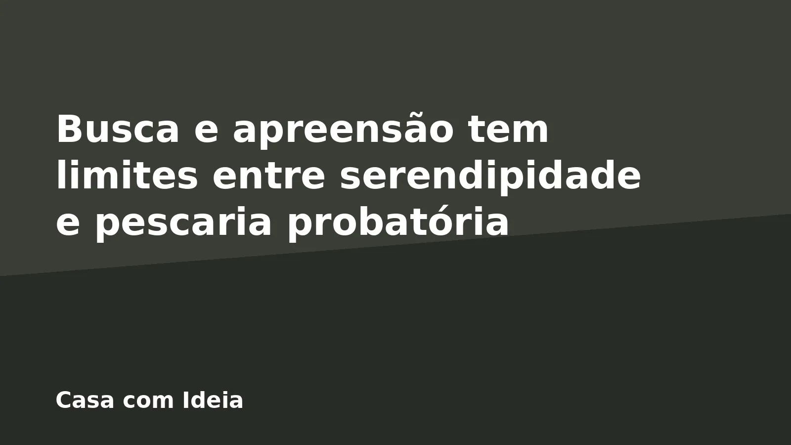 Busca e apreensão tem limites entre serendipidade e pescaria probatória