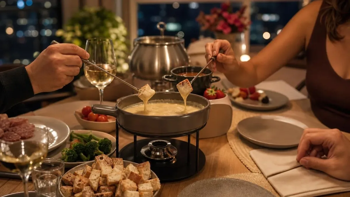 Fondue em casa: técnicas para acertar queijo, carne e chocolate