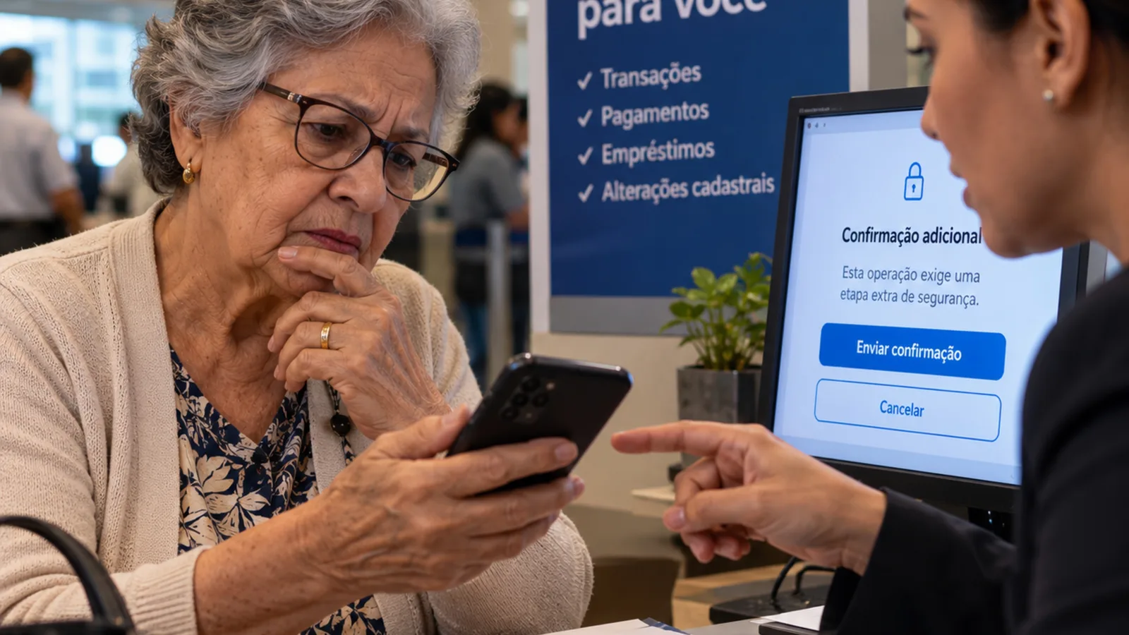 Projeto em análise pode mudar confirmação de operações para clientes idosos