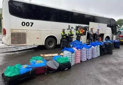 Fiscalização apreende 746,8 kg de folhas de coca em ônibus em Presidente Prudente