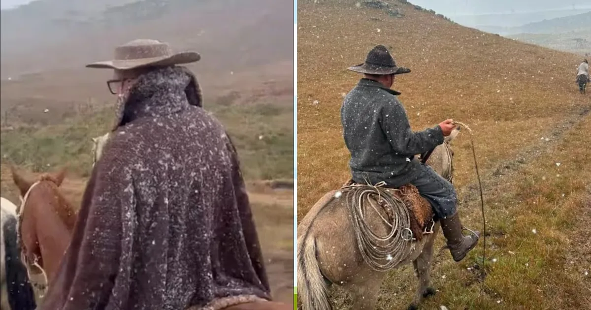 Neve é registrada em cidades da Serra Gaúcha neste domingo