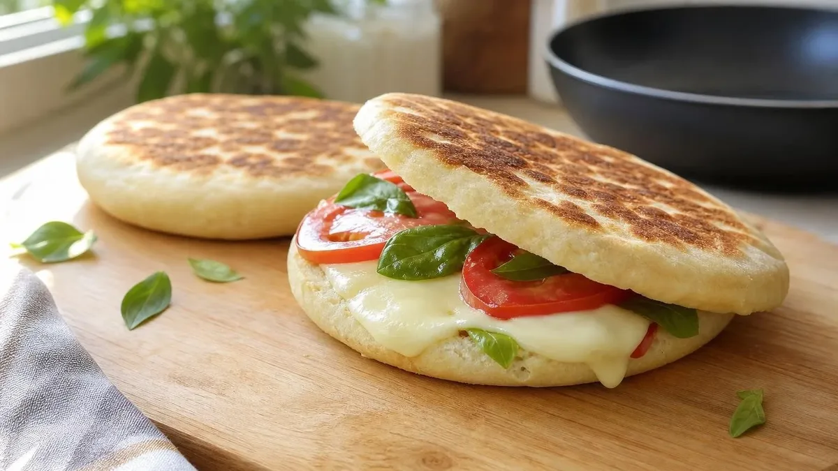 Pão de frigideira leva farinha com fermento e iogurte grego