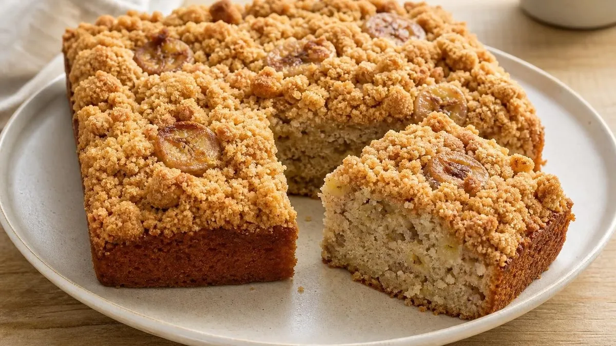Bolo de banana com farofa crocante: veja como preparar
