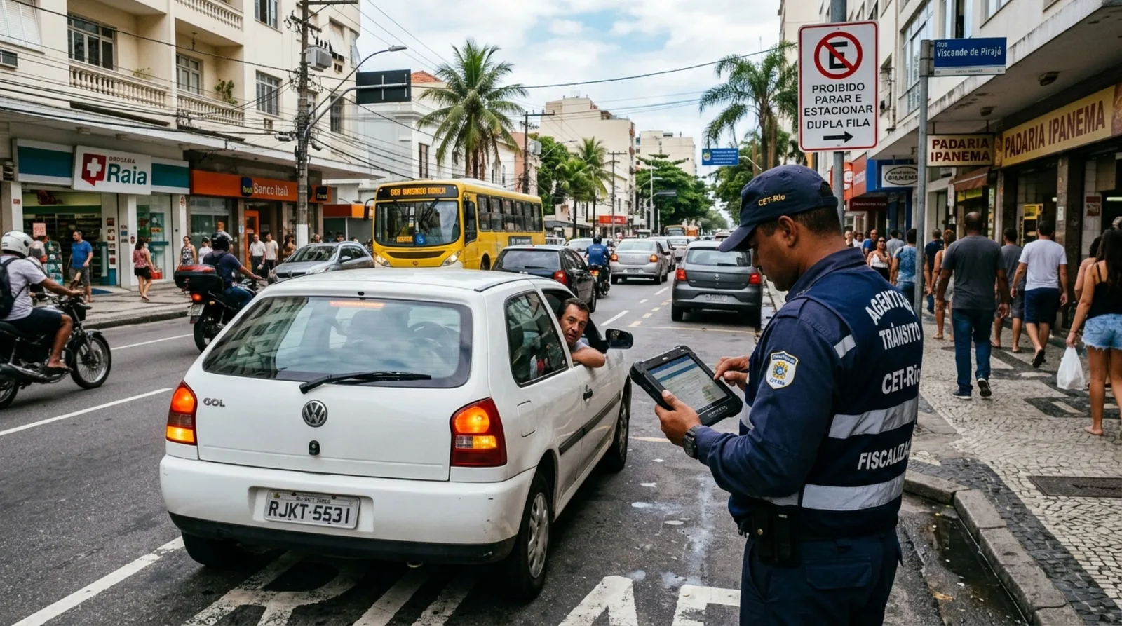 Pisca-alerta não libera fila dupla; infração pode gerar multa e pontos
