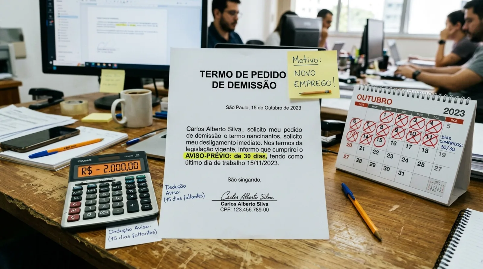 Novo emprego não elimina aviso-prévio no pedido de demissão