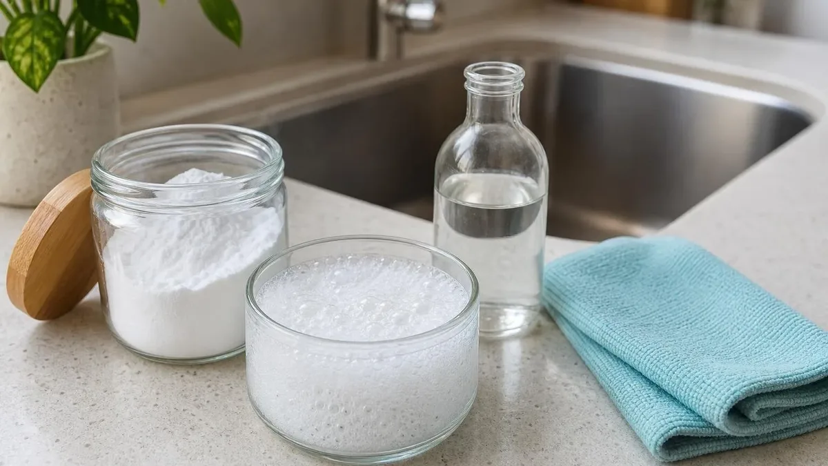 Bicarbonato e vinagre: quando usar cada um na limpeza da cozinha