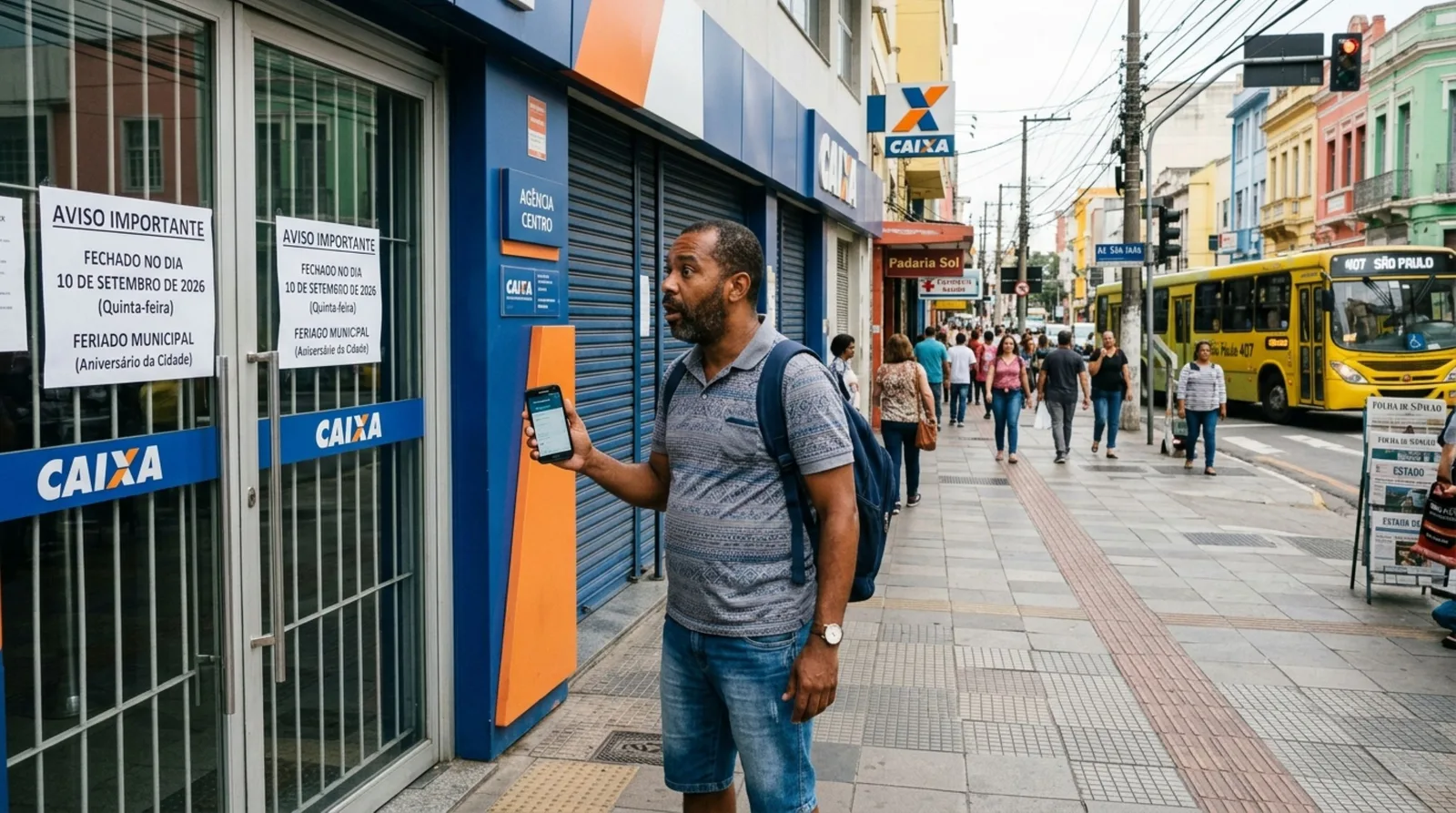 Feriado municipal muda atendimento bancário em 12 cidades no dia 10