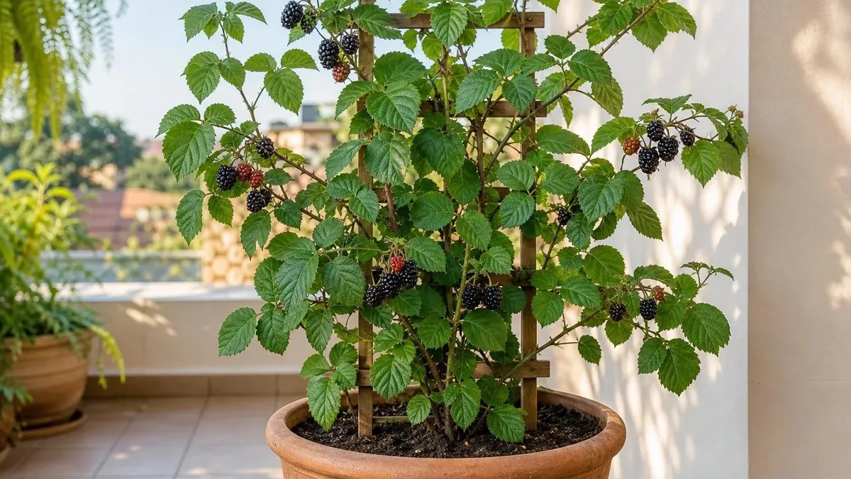 Como cultivar amora-preta em vaso e conduzir os ramos para colher melhor