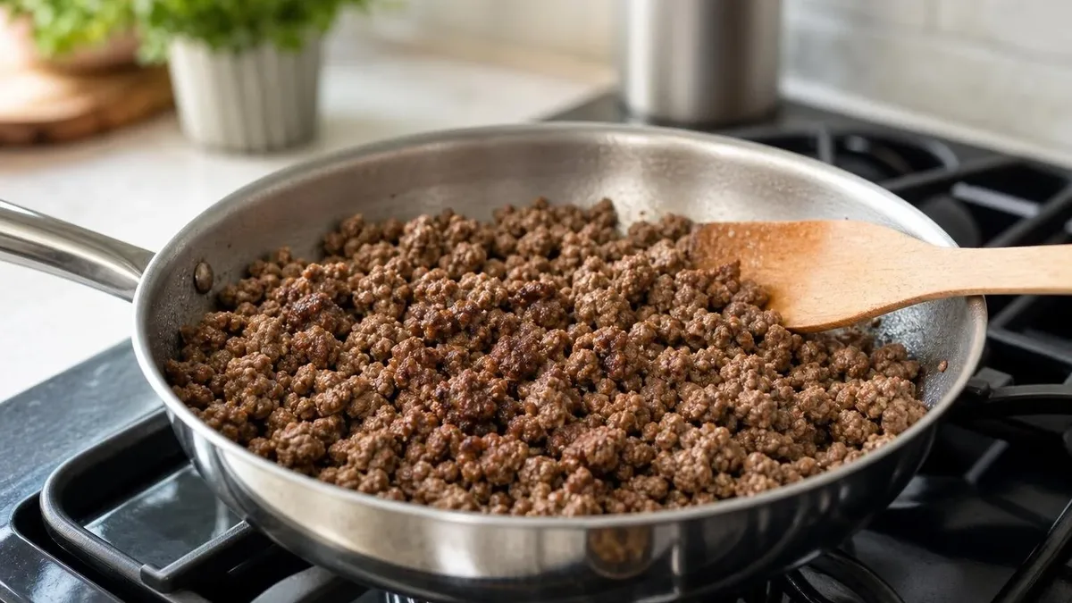 Como dourar carne moída sem deixá-la seca ou aguada