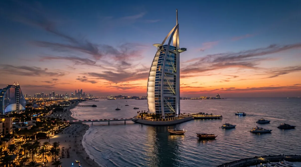 Burj Al Arab tem terraço sobre o mar e serviços associados a sete estrelas