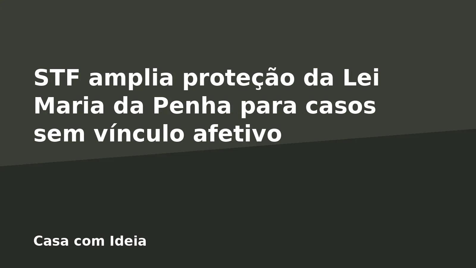 STF amplia proteção da Lei Maria da Penha para casos sem vínculo afetivo
