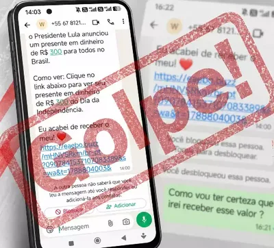 Mensagem falsa usa nome de Lula para prometer R$ 300 no 7 de Setembro