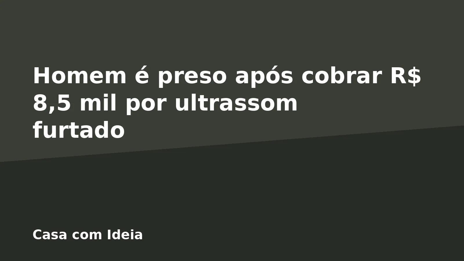 Homem é preso após cobrar R$ 8,5 mil por ultrassom furtado