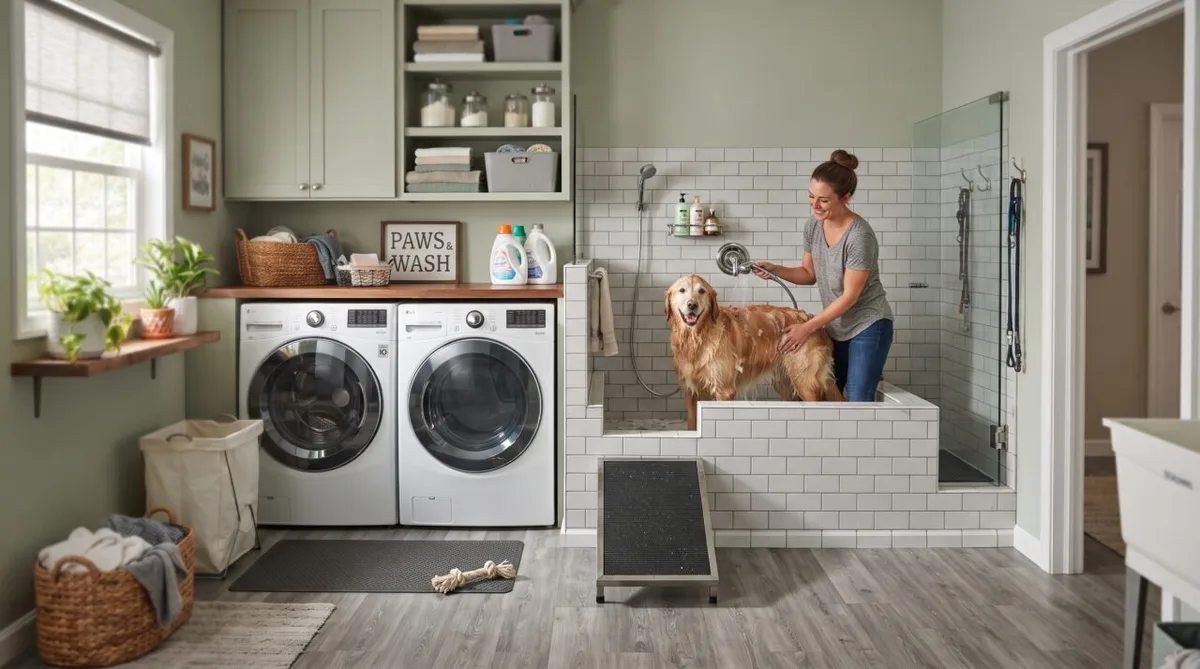 Como planejar uma área de banho para cães na lavanderia