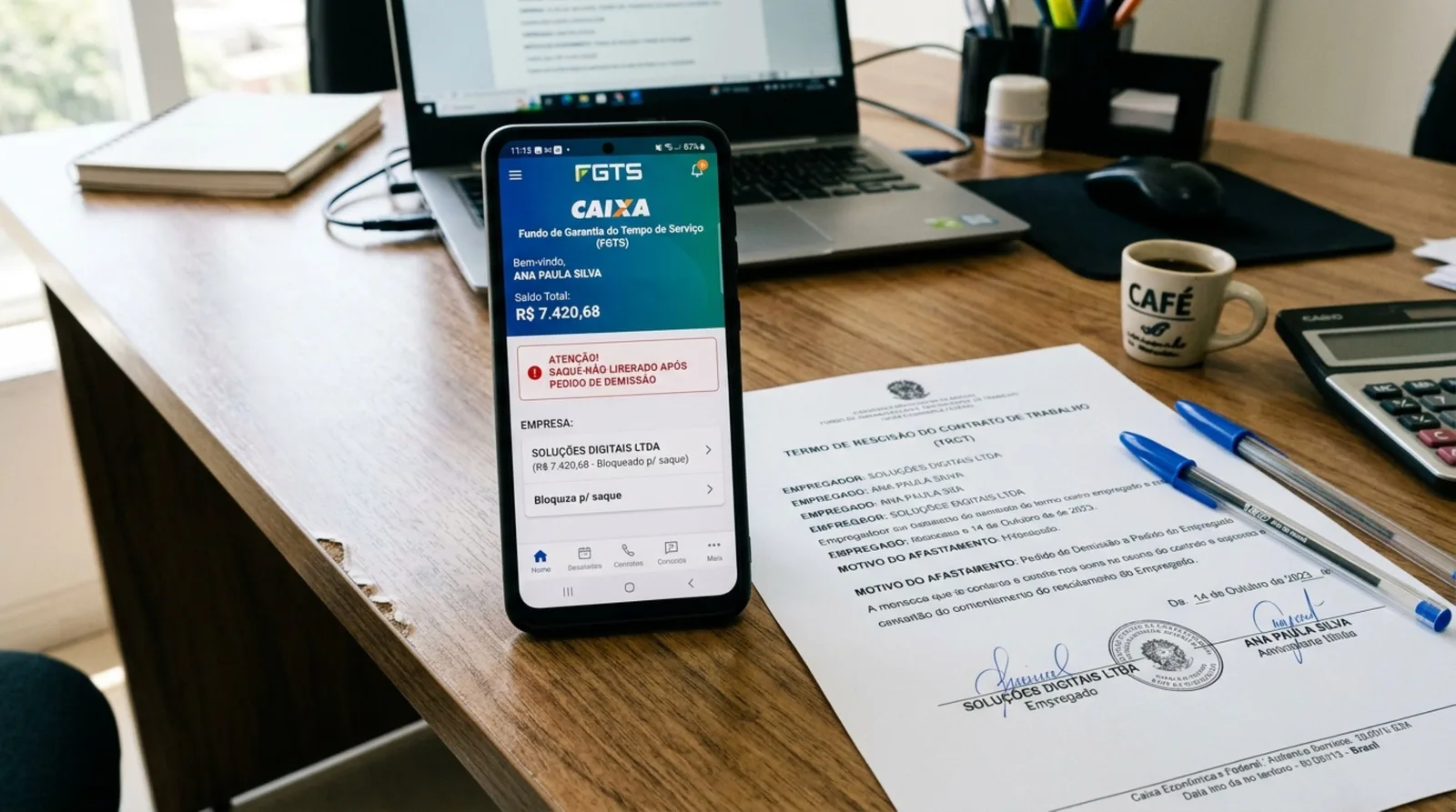 Novo emprego não permite sacar FGTS após pedido de demissão