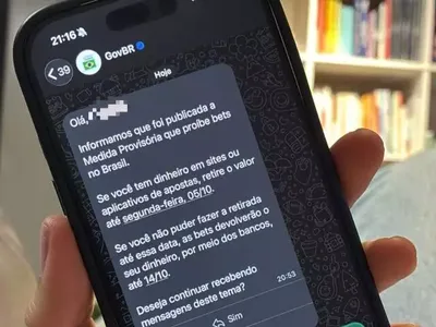 Aviso sobre saldo em bets pelo WhatsApp é oficial, diz governo