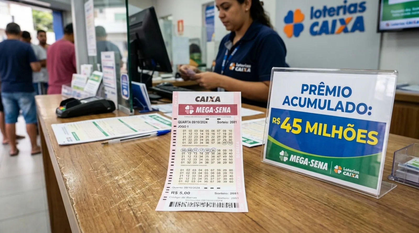 Mega-Sena 3062 acumula, e próximo prêmio é estimado em R$ 45 milhões