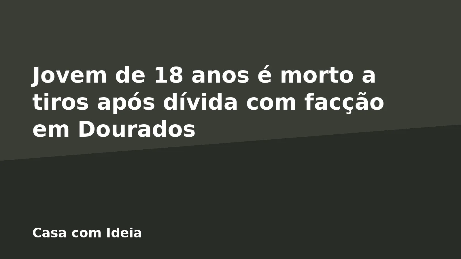 Jovem de 18 anos é morto a tiros após dívida com facção em Dourados