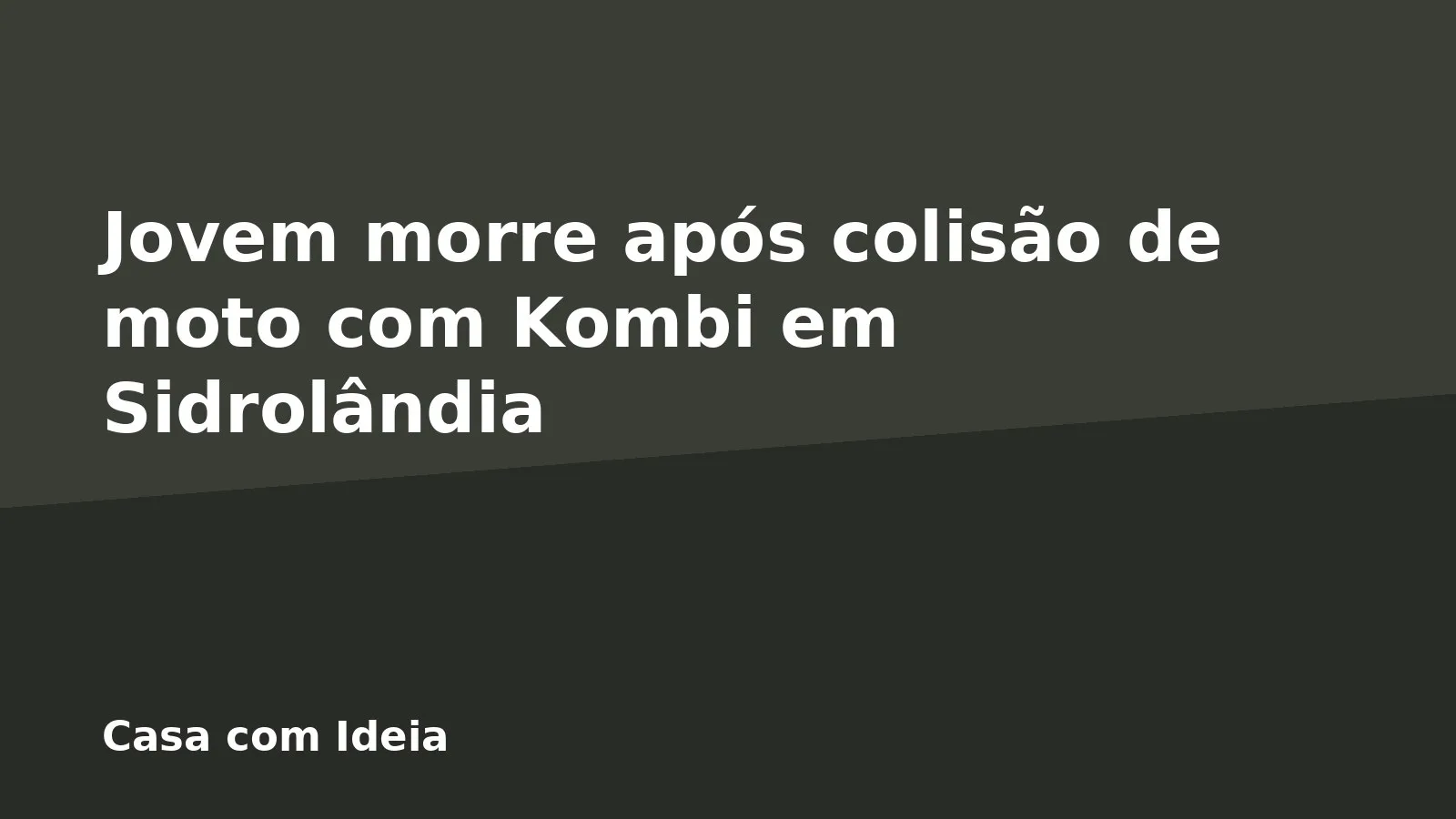 Jovem morre após colisão de moto com Kombi em Sidrolândia