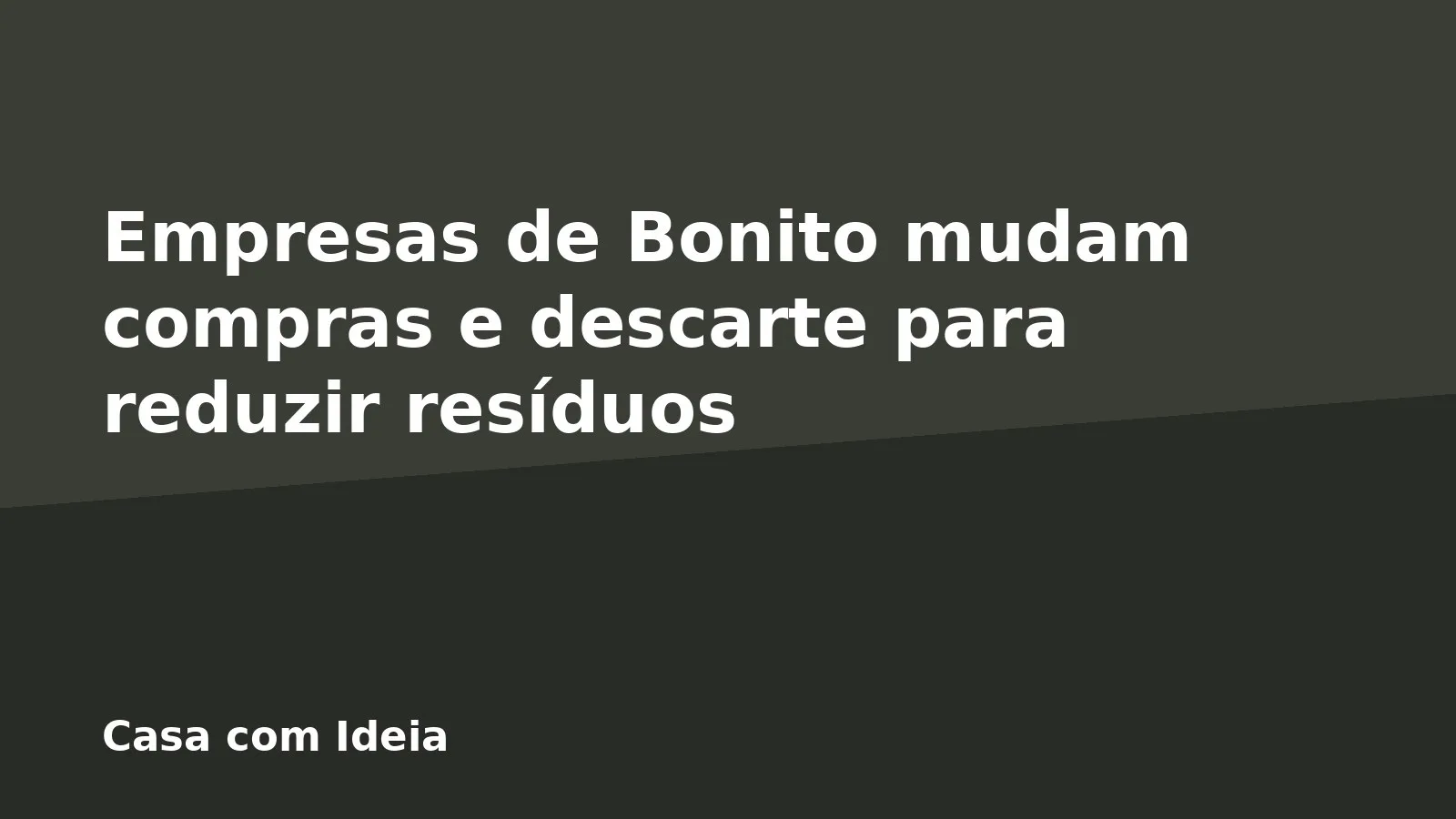 Empresas de Bonito mudam compras e descarte para reduzir resíduos