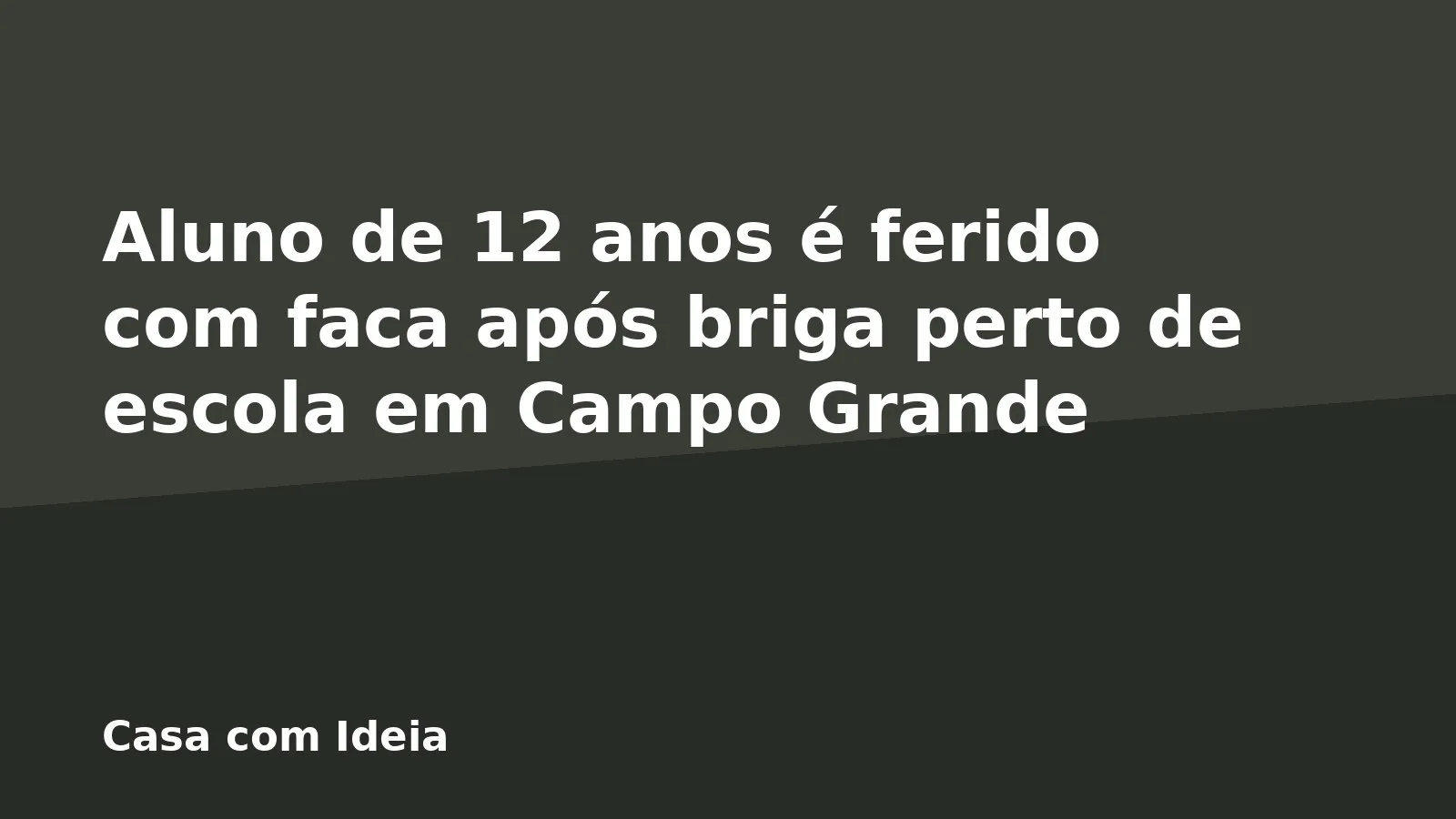 Aluno de 12 anos é ferido com faca após briga perto de escola em Campo Grande