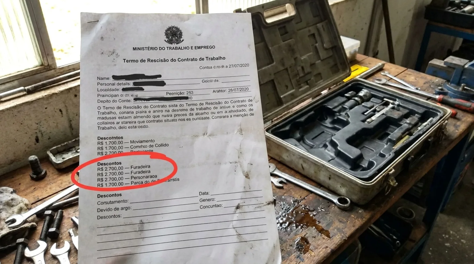 Desconto por furadeira na rescisão exige prova da responsabilidade do trabalhador