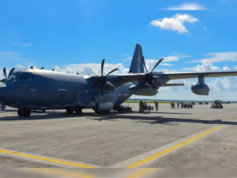 HC-130J usado na operação contra Maduro participa de treinamento em Campo Grande