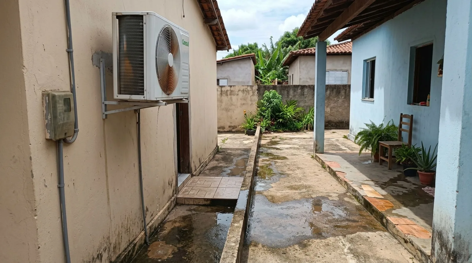 Ar-condicionado pode incomodar o vizinho com água e ar quente na varanda