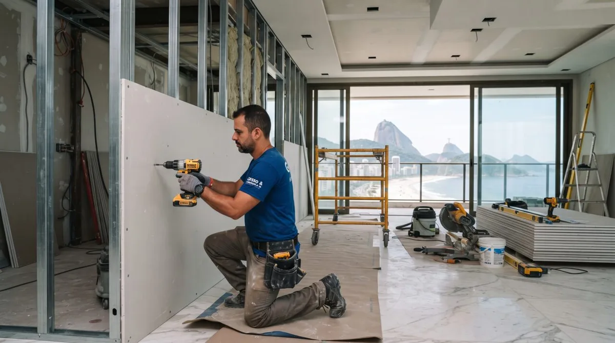 Instalador de drywall pode faturar até R$ 15 mil por mês em reformas