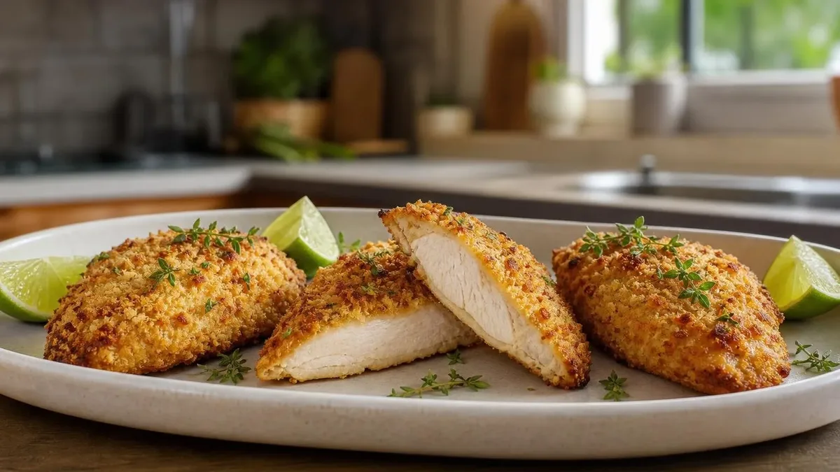 Frango empanado no forno fica crocante com panko e pouca gordura