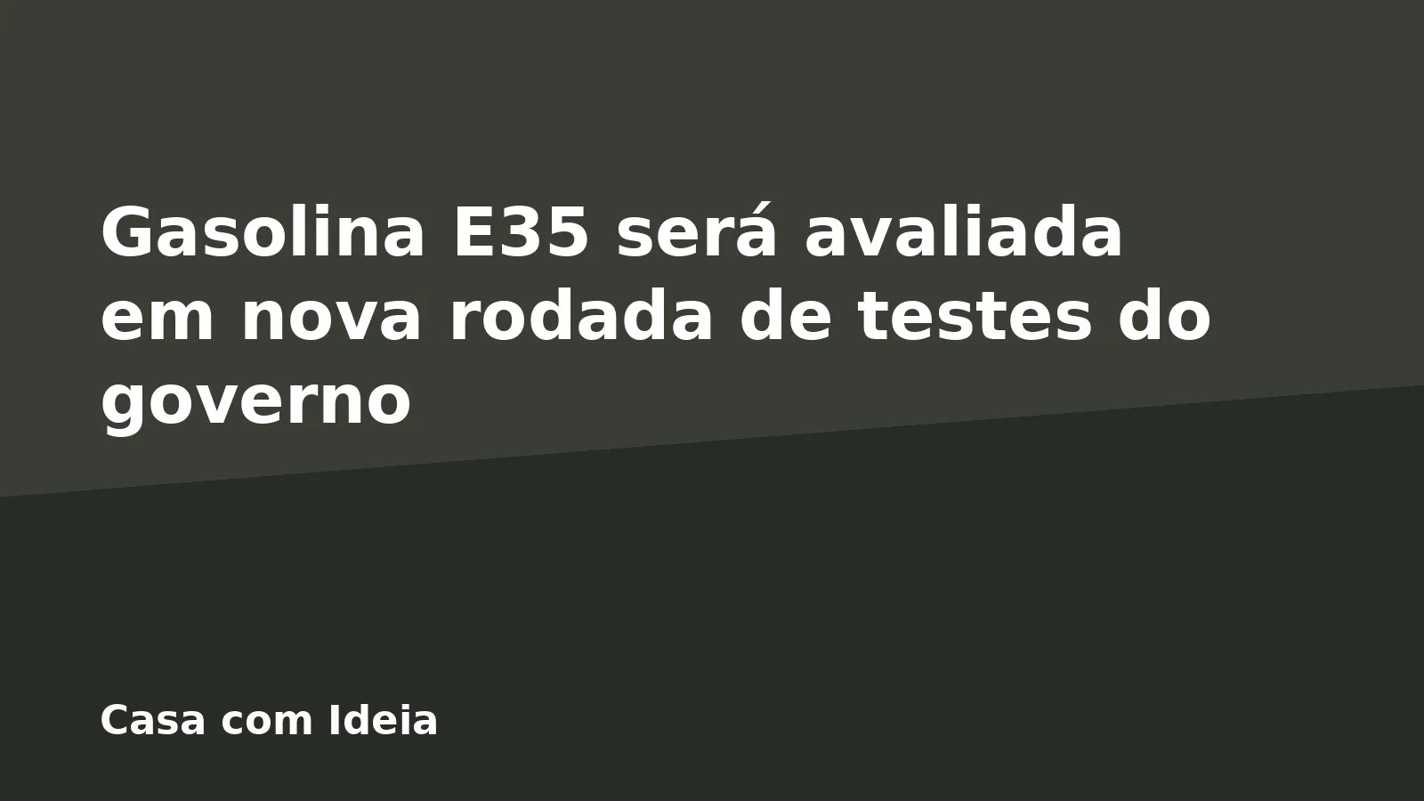 Gasolina E35 será avaliada em nova rodada de testes do governo