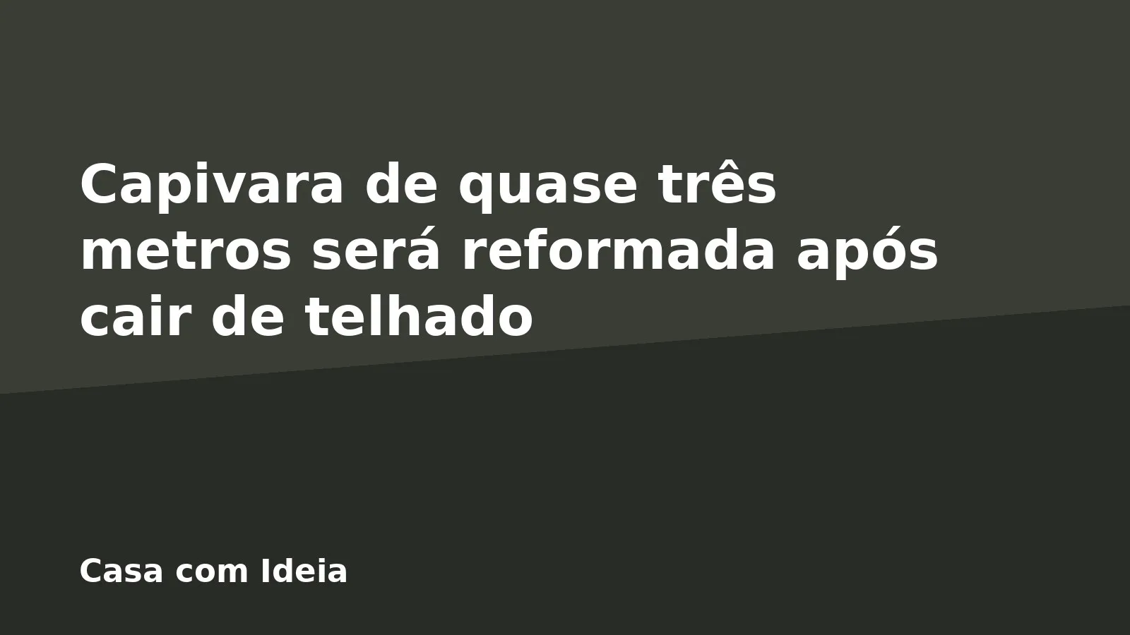Capivara de quase três metros será reformada após cair de telhado